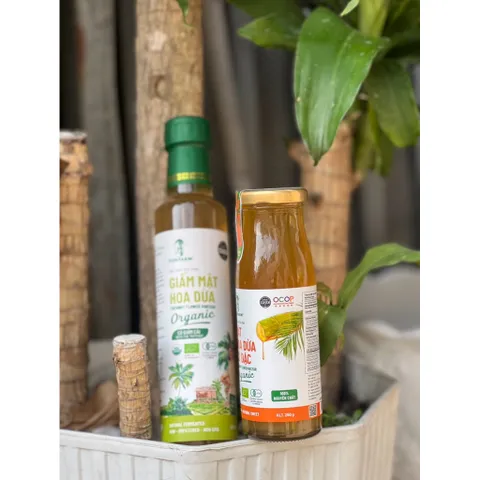 Combo giấm hoa dừa và mật hoa dừa cô đặc Sokfarm tốt cho hệ tiêu hoá 627355