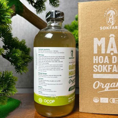 Giấm mật hoa dừa organic Sokfarm 500ml 627353