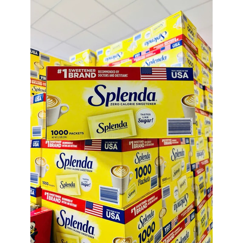Hộp 1000 Gói Đường Ăn Kiêng Splenda Zero Calorie - Sweetener Ngọt Thanh, Chính Hãng USA, Dùng Nấu Ăn và Làm Bánh