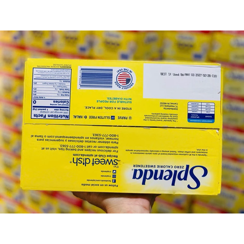 Hộp 1000 Gói Đường Ăn Kiêng Splenda Zero Calorie - Sweetener Ngọt Thanh, Chính Hãng USA, Dùng Nấu Ăn và Làm Bánh