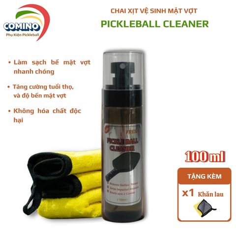 Chai xịt vệ sinh mặt vợt Pickleball Cleaner Chính hãng (Tặng kèm khăn lau)