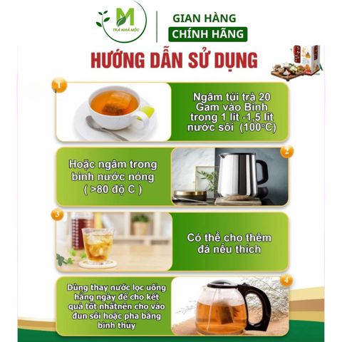 Trà Gạo Lứt Mộc Tâm hỗ trợ giảm cân thanh lọc cơ thể mát gan(20góix5g)