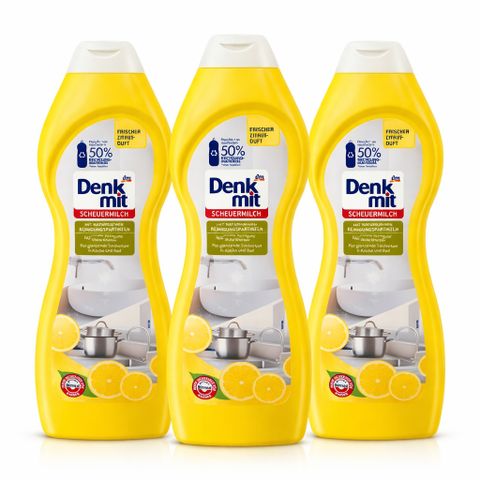 Kem tẩy đa năng Denkmit Scheuermilch 750ml, vệ sinh xong nồi inox sứ gạch men hiệu quả