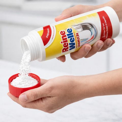 Bột thông cống Reine Welle 600g, hạt tẩy đường ống bồn rửa tan mỡ tóc cặn bẩn, hàng nhập Đức