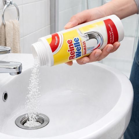 Bột thông cống Reine Welle 600g, hạt tẩy đường ống bồn rửa tan mỡ tóc cặn bẩn, hàng nhập Đức