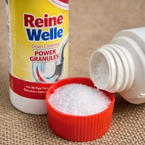 Bột thông cống Reine Welle 600g, hạt tẩy đường ống bồn rửa tan mỡ tóc cặn bẩn, hàng nhập Đức