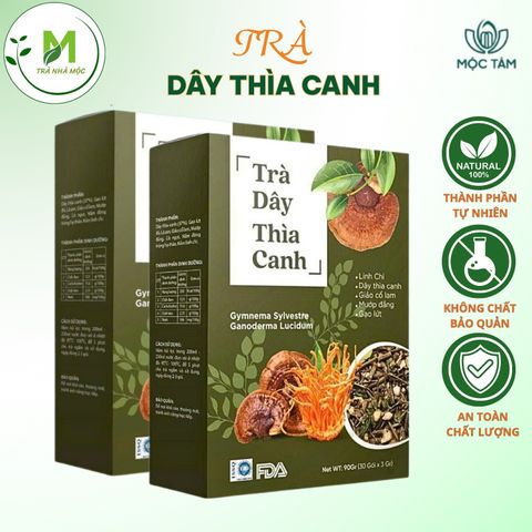 Trà Dây Thìa Canh Linh Chi Mộc Tâm Hỗ Trợ Ổn Định Đường Huyết- Huyết Áp & Gan Nhiễm Mỡ Hộp 30 túi lọc x 3gr