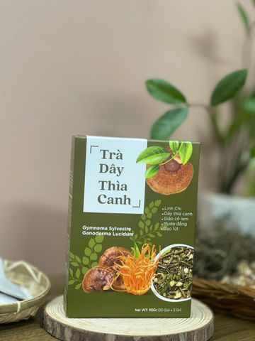 Trà Dây Thìa Canh Linh Chi Mộc Tâm Hỗ Trợ Ổn Định Đường Huyết- Huyết Áp & Gan Nhiễm Mỡ Hộp 30 túi lọc x 3gr