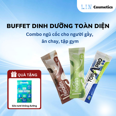 COMBO TRẢI NGHIỆM VHEALTH & TOPAPRO – Buffet Dinh Dưỡng Toàn Diện Cho Người Gầy, Ăn Chay, Tập Gym