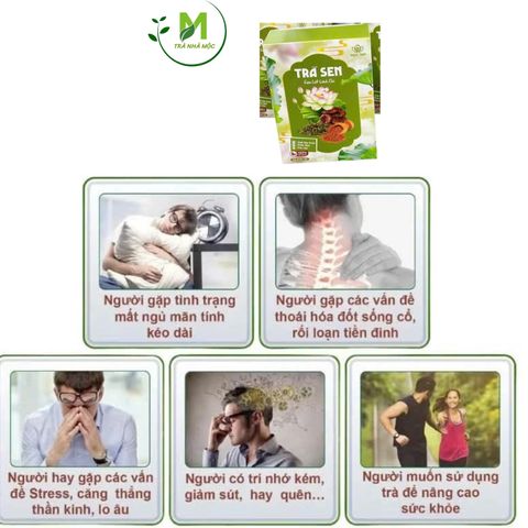 Trà Sen Gạo Lứt Linh Chi Mộc Tâm giúp Giải Nhiệt, Thải Mỡ, Giúp Ngủ Ngon,  Hộp 30 Túi Lọc