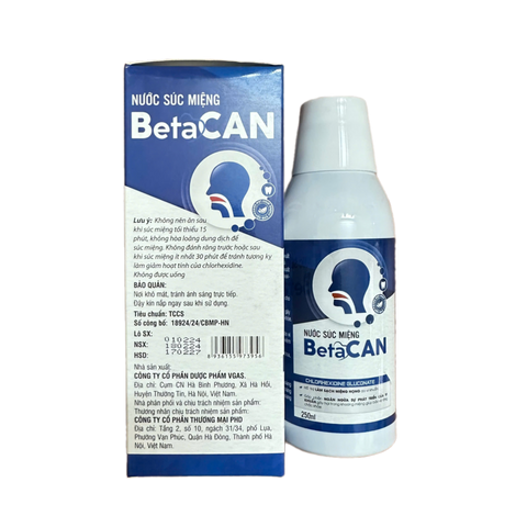 Nước Súc Miệng Betacan Giúp Làm Sạch Họng Vi Khuẩn, Bảo Vệ Răng Chắc Khỏe - 250ml