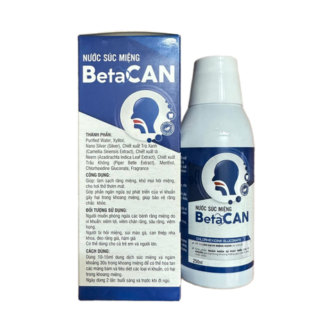 Nước Súc Miệng Betacan Giúp Làm Sạch Họng Vi Khuẩn, Bảo Vệ Răng Chắc Khỏe - 250ml