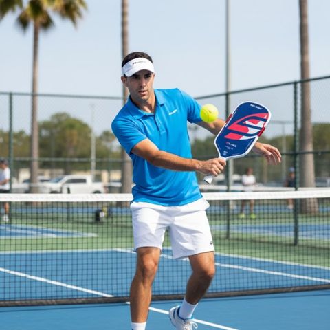 Vợt pickleball Selkirk Boomstik chữ ký Jack sock , bản 16mm , bề mặt carbon , lõi tổ ong .hàng siêu cấp