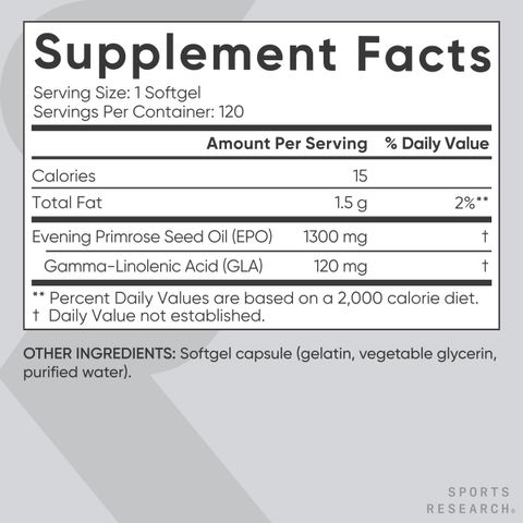 Viên Uống Dầu Hạt Anh Thảo Evening Primrose Sports Research USA Hỗ Trợ Sức Khoẻ Phụ Nữ - YoungFit