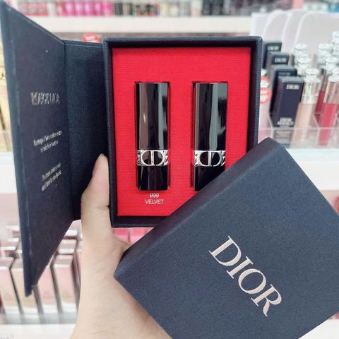 Set Son Mini Dior 999 + 100 - Son Môi Nhỏ Gọn, Chuẩn Màu, Thời Trang, Quà Tặng Đẹp Cho Các Fan Dior