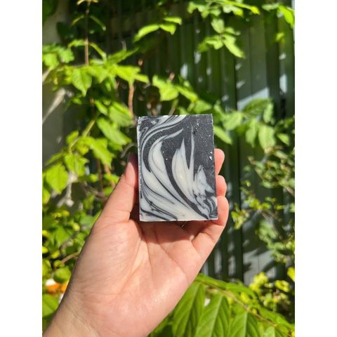 Xà bông dừa than hoạt tính hương bạc hà kết hợp hương thảo Escoco - Handmade Nature soap Activated charcoal bar soap