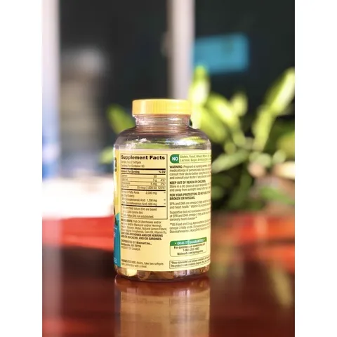 Mẫu mới 120 viên dầu cá hương chanh spring valley omega 3 fish oil 2000mg plus vitamin D3