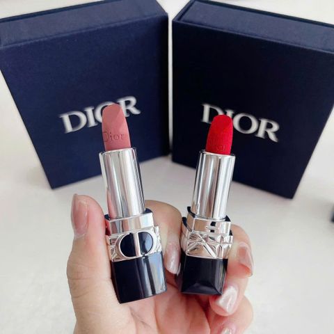 Set Son Mini Dior 999 + 100 - Son Môi Nhỏ Gọn, Chuẩn Màu, Thời Trang, Quà Tặng Đẹp Cho Các Fan Dior