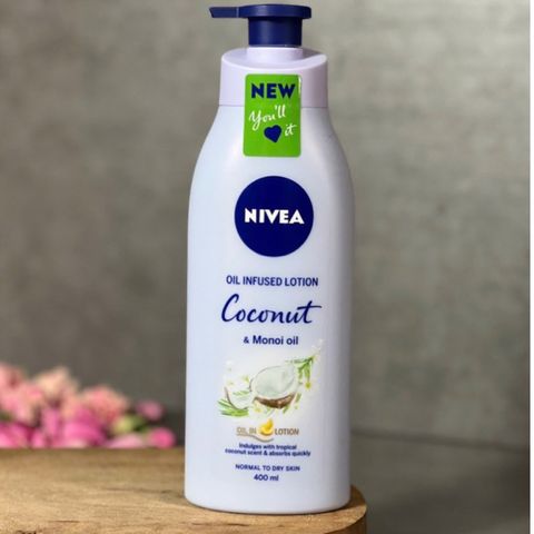 Dưỡng da body Lotion Nivea coconut & monoi oil 400ml