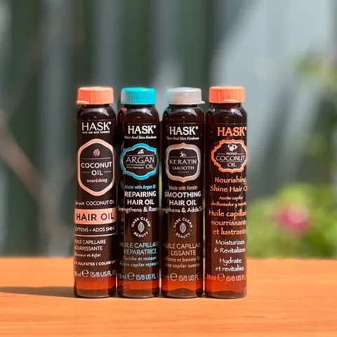 Dầu dưỡng phục hồi và làm bóng tóc Hask Oil 18 mL Argan, Keratin, Coconut 629253
