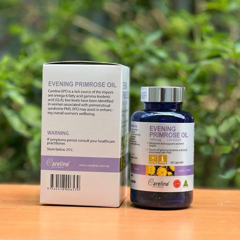 [Nhập khẩu chính ngạch] Tinh dầu hoa anh thảo  Careline Evening Primrose Oil 1000mg 60 viên