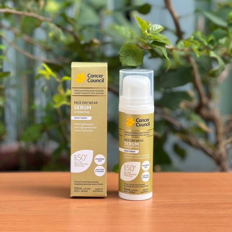 Cancer Council Face Day Wear Serum Hydrating Dewy Finish SPF50+ 50ml - Serum Chống Nắng Dưỡng Ẩm. 629309