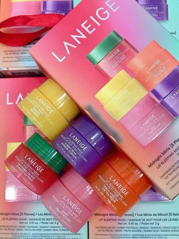 Set Mặt Nạ Ngủ Môi Laneige Midnight Minis Limited - Dưỡng Ẩm Sâu, Mềm Môi, Món Quà Thú Vị Cho Người Yêu Làm Đẹp