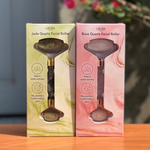 Thanh lý không hộp Cây lăn massage mặt bằng đá tự nhiên giúp nâng cơ thon gọn Lacura facial roller