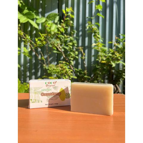 Xà phòng dừa hương chanh dừa Escoco - Xà bông dừa Handmade Vegan Natural Bar Soap Cold Pressed coconut soap