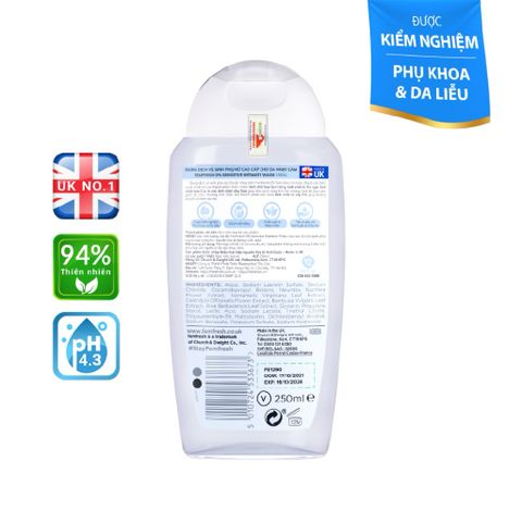 [Nhập khẩu chính ngạch] Dung dịch vệ sinh phụ nữ cho da nhạy cảm Femfresh 0% Sensitive Wash 250ml