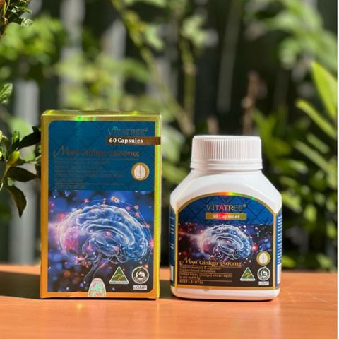 [Nhập khẩu chính ngạch] Viên uống tăng tuần hoàn não Vitatree Maxi Ginkgo 9500mg Max 60 viên