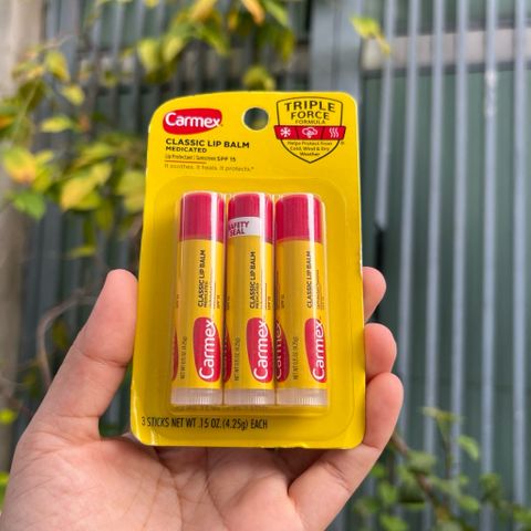 Set 3 thỏi Son dưỡng môi Carmex classic lip balm của Mỹ