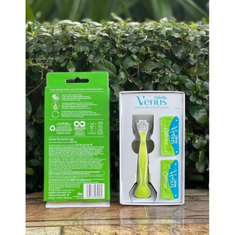Dao cạo Gillette Venus Extra Smooth màu xanh (hộp gồm 1 cán và 2 đầu thay) 629669