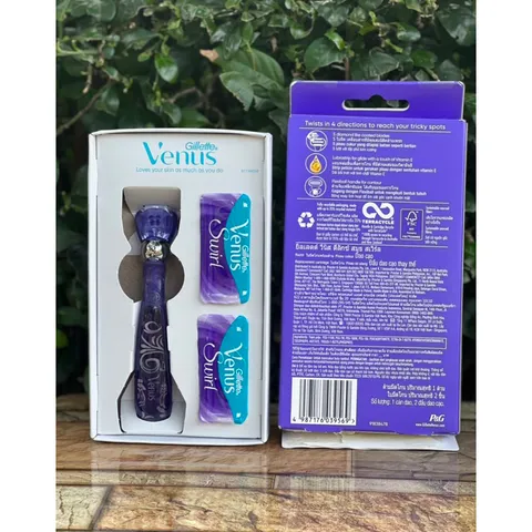 Dao cạo Venus 5 lưỡi Gillette Venus tím Deluxe Smooth Swirl + 2 Blade Refills 629766