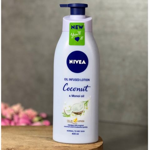 Lotion Nivea oil infused lotion coconut & monoi oil 400ml hàng Úc