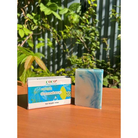 Xà bông dừa bạc hà Escoco - Handmade Vegan Natural Bar Soap Cold Pressed coconut peppermint soap