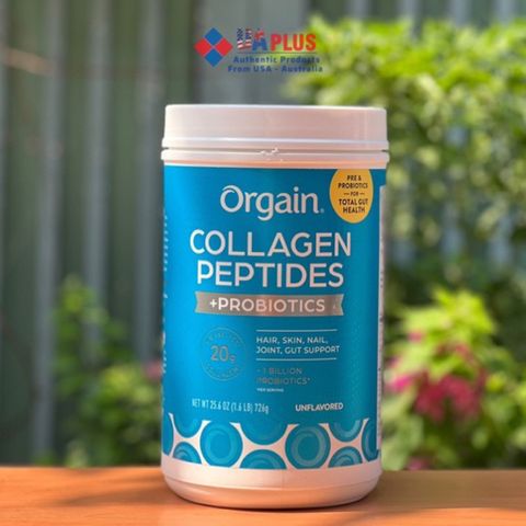 Collagen thủy phân Orgain Collagen Peptides + Probiotics Unflavored 726g collagen probiotic 629891