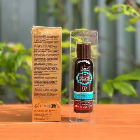 Tinh chất Hask Argan Oil phục hồi và bóng tóc khô xơ chẻ ngọn làm dày tóc 59ml 629934
