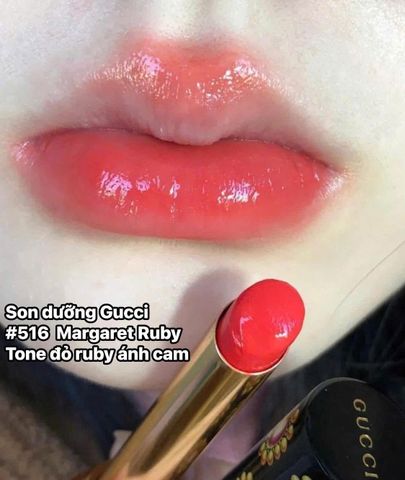 Son Gucci 516 Margaret Ruby - Màu Đỏ Lạnh Quyến Rũ, Son Môi Cao Cấp Phong Cách Thời Trang, Quà Tặng Dành Cho Tín Đồ Làm Đẹp