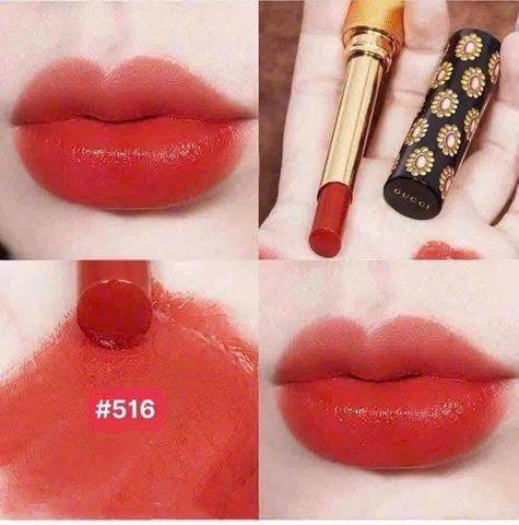 Son Gucci 516 Margaret Ruby - Màu Đỏ Lạnh Quyến Rũ, Son Môi Cao Cấp Phong Cách Thời Trang, Quà Tặng Dành Cho Tín Đồ Làm Đẹp