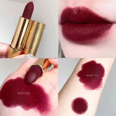 Son Gucci 510 Joanna Burgundy - Đỏ Rượu Quyến Rũ,, Lì Mượt, Phù Hợp Mọi Dịp