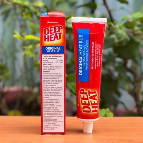 Dầu xoa bóp Deep Heat Original heat Rub Regular Relief Úc 140g - Deep Heat xanh dương 630012