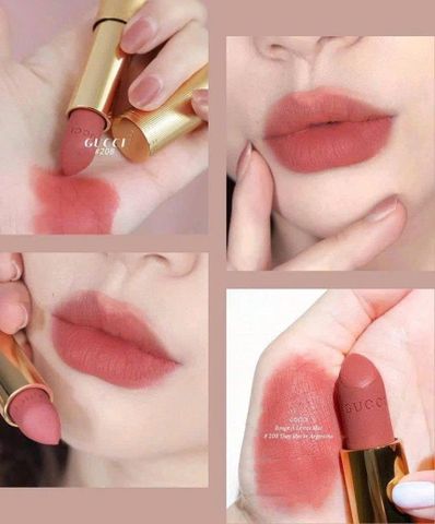 Son Gucci 208 Rouge À Lèvres Mat - Màu Cam Đất Sang Trọng, Lì Mịn, Phù Hợp Với Mọi Dáng Môi, Quà Tặng Thời Trang Ý Nghĩa