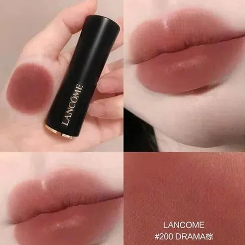 Son Lancome 200 L’Absolu Rouge Drama Matte - Son Môi Màu Lì Giữ Ẩm, Phong Cách Sang Trọng, Quà Tặng Tuyệt Vời Cho Phái Đẹp