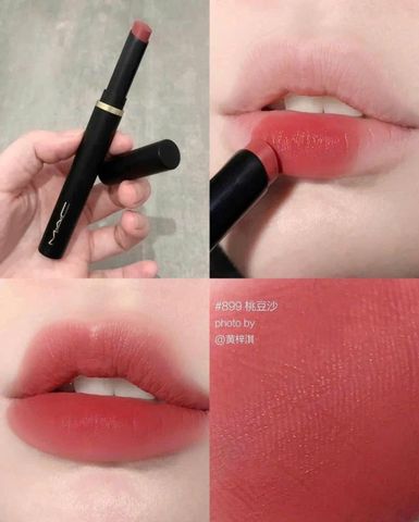 Son MAC Powder Kiss Velvet Blur Slim Stick Lipstick 899 – Màu Lì Mịn, Giữ Ẩm Nhẹ, Trang Điểm Sang Trọng, Quà Tặng Phong Cách