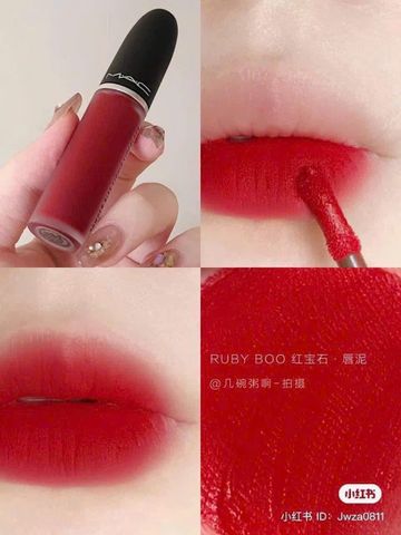 Son Kem MAC 975 Ruby Boo Đỏ Thuần - Màu Đỏ Tươi Chất Dưỡng Mềm Mịn - Phong Cách Trang Điểm Nổi Bật