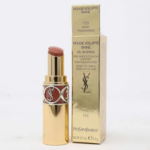 Son YSL 123 Nude Transparent – màu nude tự nhiên, dưỡng môi mềm