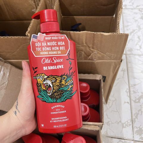 Dầu Gội & Xả Old Spice 2in1 Bearglove 650ml - Sạch Tóc, Thơm Lâu, Giải Pháp Chăm Sóc Tóc Nam Hiệu Quả