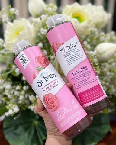Sữa Tắm St.Ives 650ml Hoa Hồng - Dưỡng ẩm và Thơm ngát cho làn da mịn màng