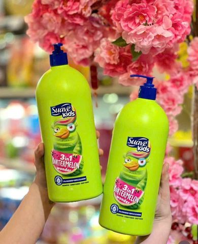 Dầu Gội Suave Kids 3in1 Silly Apple 532ml – Dưa Hấu – Sạch Nhẹ Dịu cho Trẻ Em